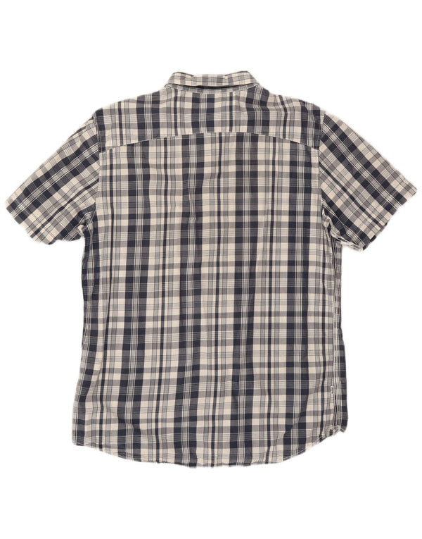 Levi's Mens Short Sleeve Slim Fit Shirt XL Navy Blue Check Cotton