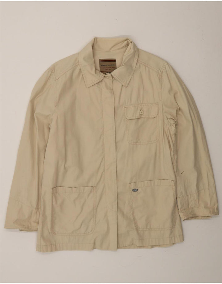 SERGIO TACCHINI Womens Utility Jacket UK 14 Medium Beige Vintage Sergio Tacchini and Second-Hand Sergio Tacchini from Messina Hembry 