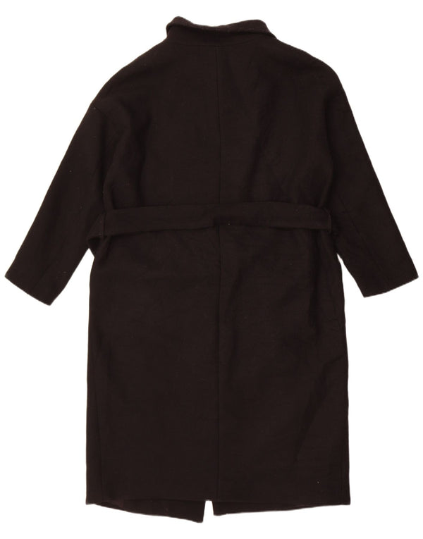 Zara Womens Oversized Overcoat UK 10 Small Black Wool