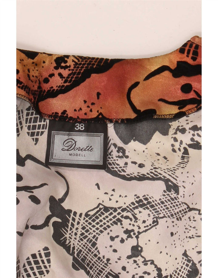 Dorette Womens 3/4 Sleeve Blouse Top EU 38 Medium Orange Floral