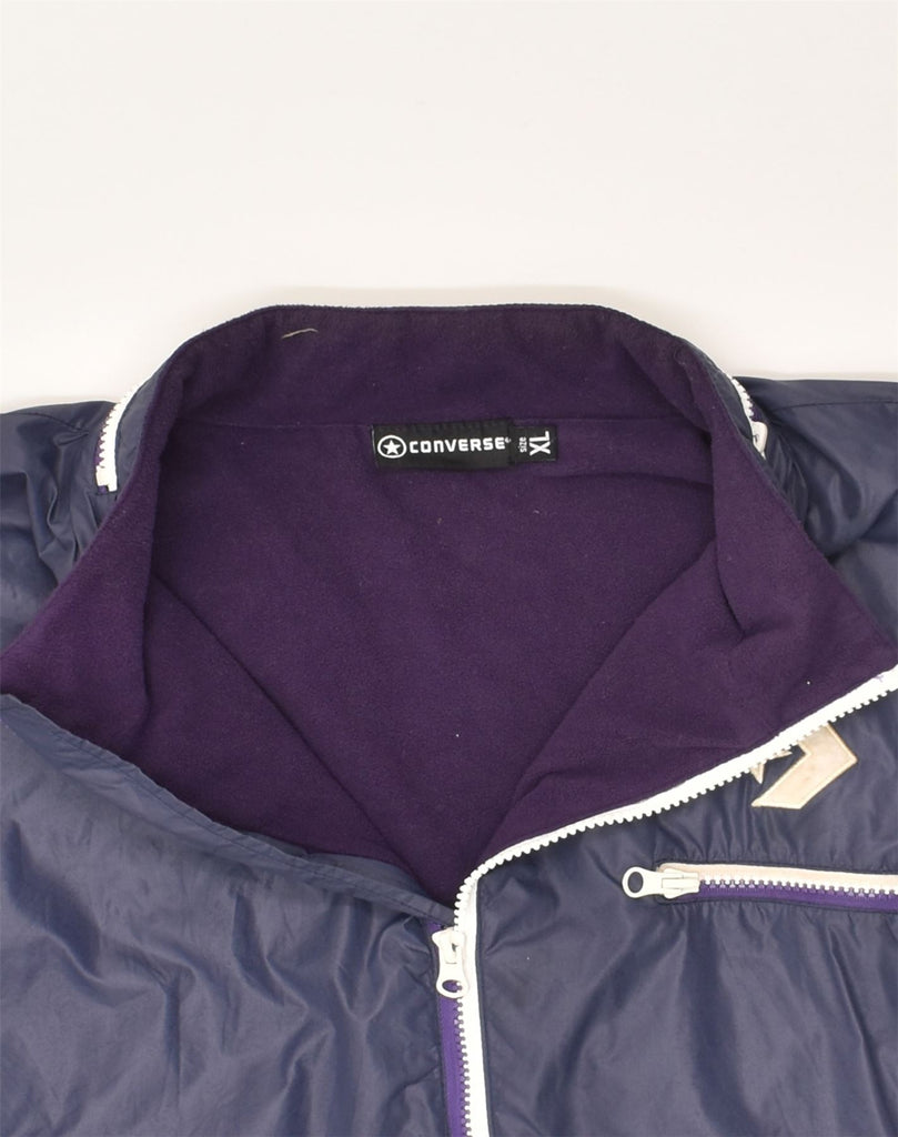 CONVERSE Womens Hooded Rain Jacket UK 18 XL Purple Nylon | Vintage Converse | Thrift | Second-Hand Converse | Used Clothing | Messina Hembry 