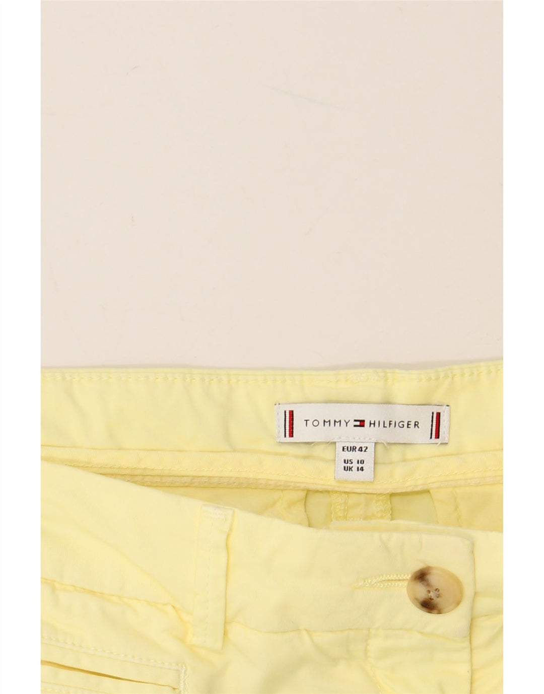 TOMMY HILFIGER Womens Chino Shorts UK 14 Large W34  Yellow