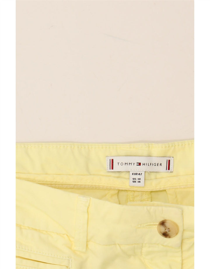 TOMMY HILFIGER Womens Chino Shorts UK 14 Large W34  Yellow