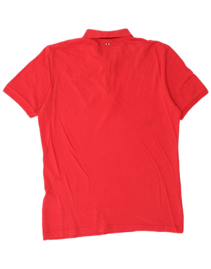Napapijri Mens Polo Shirt Medium Red Cotton