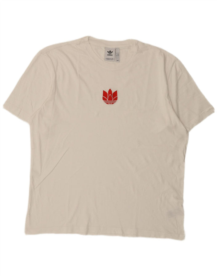 Adidas Mens Graphic T-Shirt Top Large White Cotton