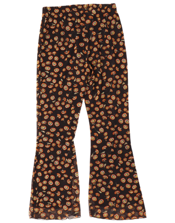 Joe Browns Womens Flare Casual Trousers UK 12 Medium W32 L31 Black Floral