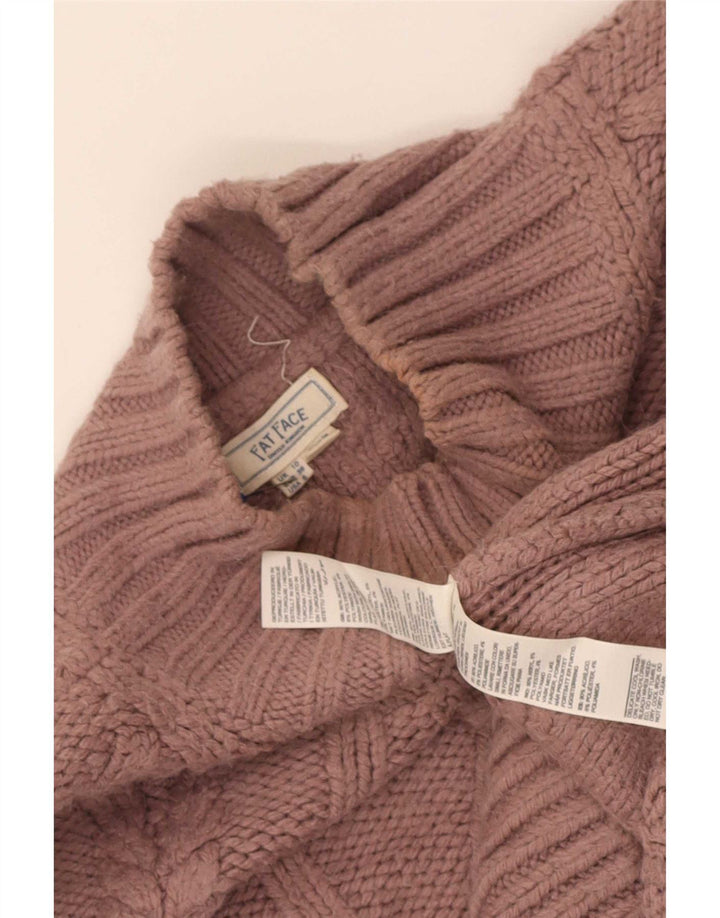 Fat Face Womens Oversized Turtle Neck Jumper Sweater UK 10 Small Pink