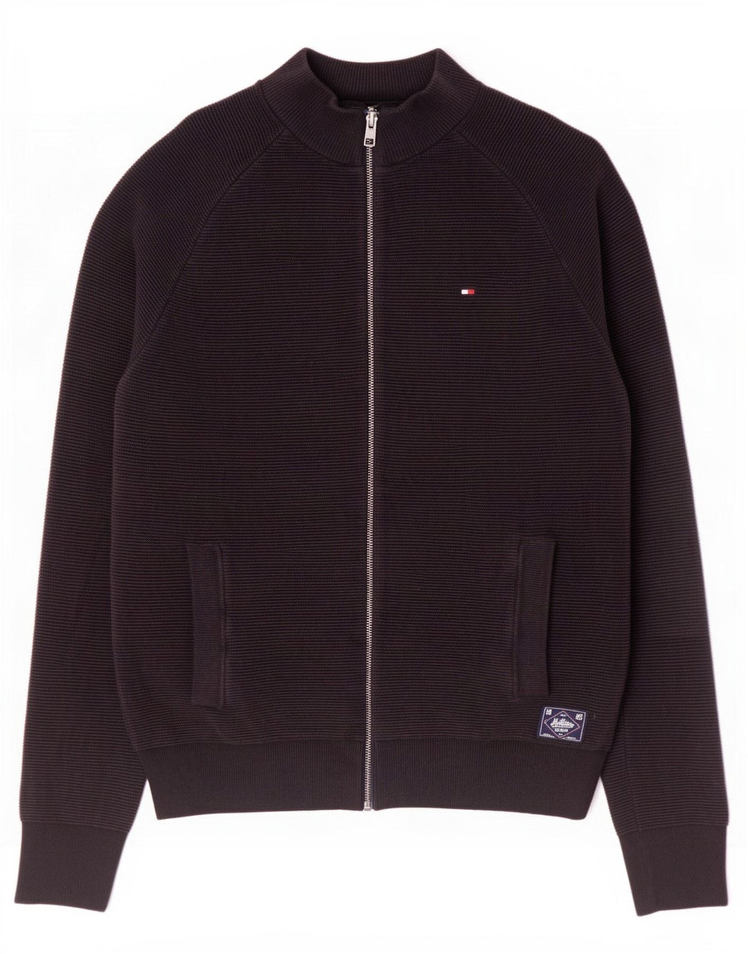 Tommy Hilfiger Mens Cardigan Sweater Medium Black Cotton