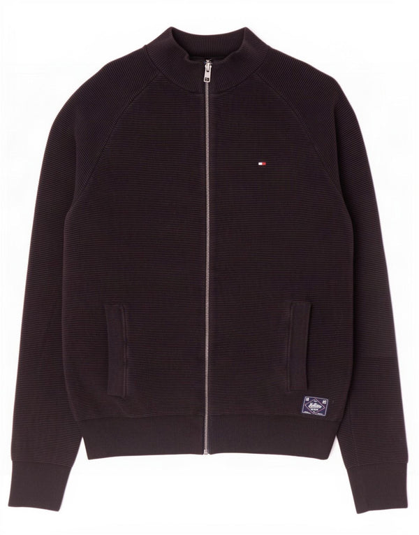Tommy Hilfiger Mens Cardigan Sweater Medium Black Cotton