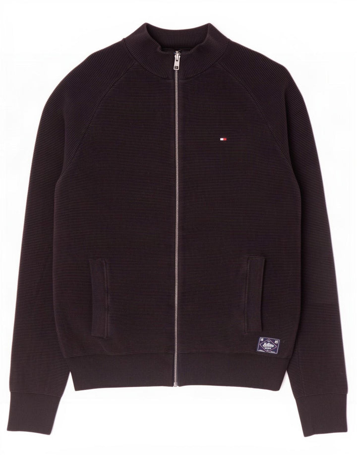 Tommy Hilfiger Mens Cardigan Sweater Medium Black Cotton