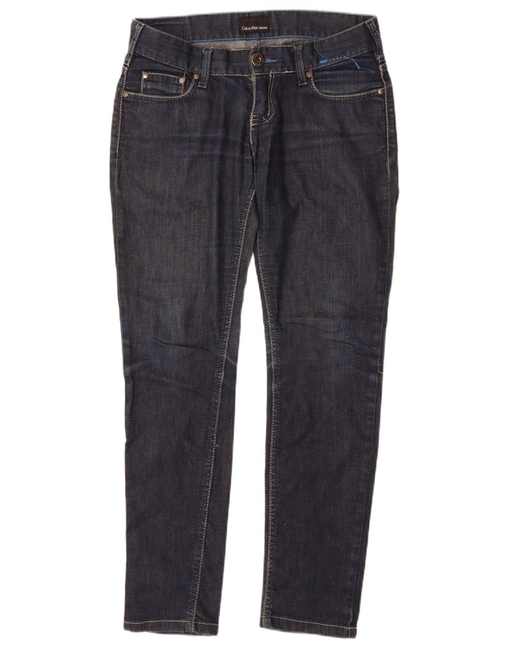 Calvin Klein Womens Slim Jeans W27 L29 Navy Blue Cotton