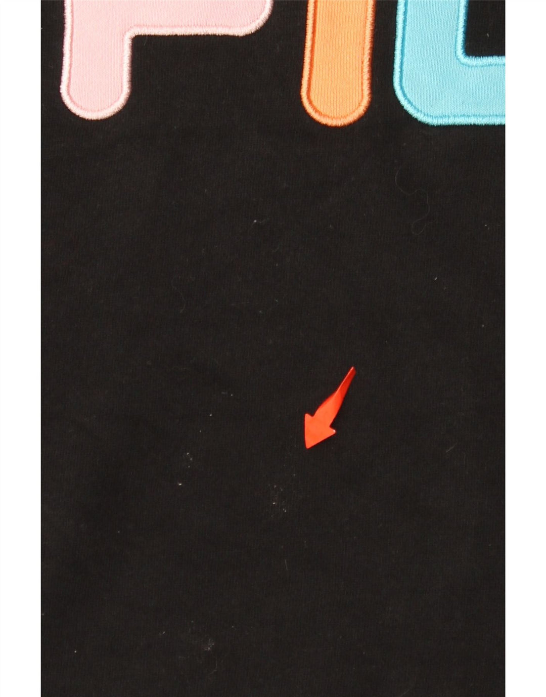 FILA Womens Graphic Sweatshirt Jumper UK 14 Medium Black Cotton