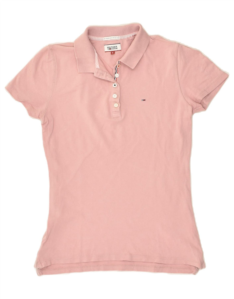 TOMMY HILFIGER Womens Polo Shirt UK 10 Small Pink Cotton | Vintage Tommy Hilfiger | Thrift | Second-Hand Tommy Hilfiger | Used Clothing | Messina Hembry 