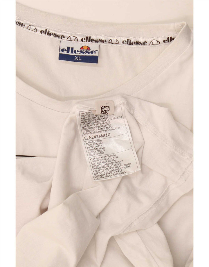 Ellesse Mens Graphic T-Shirt Top XL White