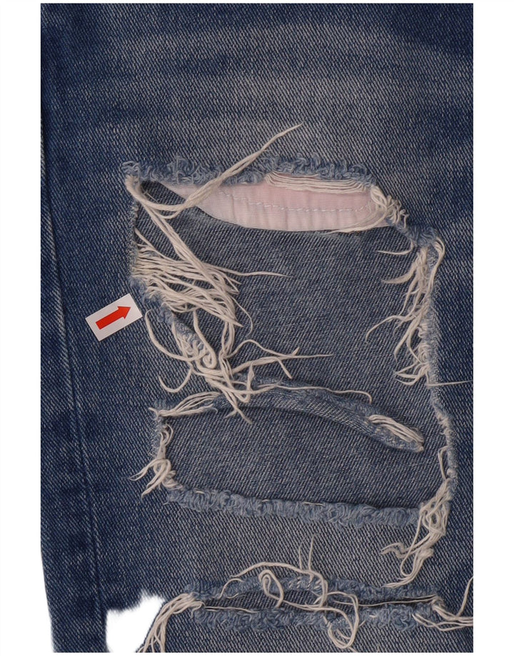 Zara Womens Distressed Tapered Jeans EU 34 2XS W24 L30 Blue Grunge