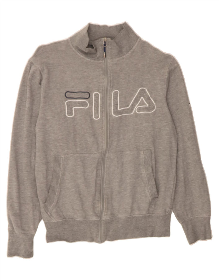 FILA Womens Graphic Tracksuit Top Jacket UK 10 Small Grey Polyester Vintage Fila and Second-Hand Fila from Messina Hembry 