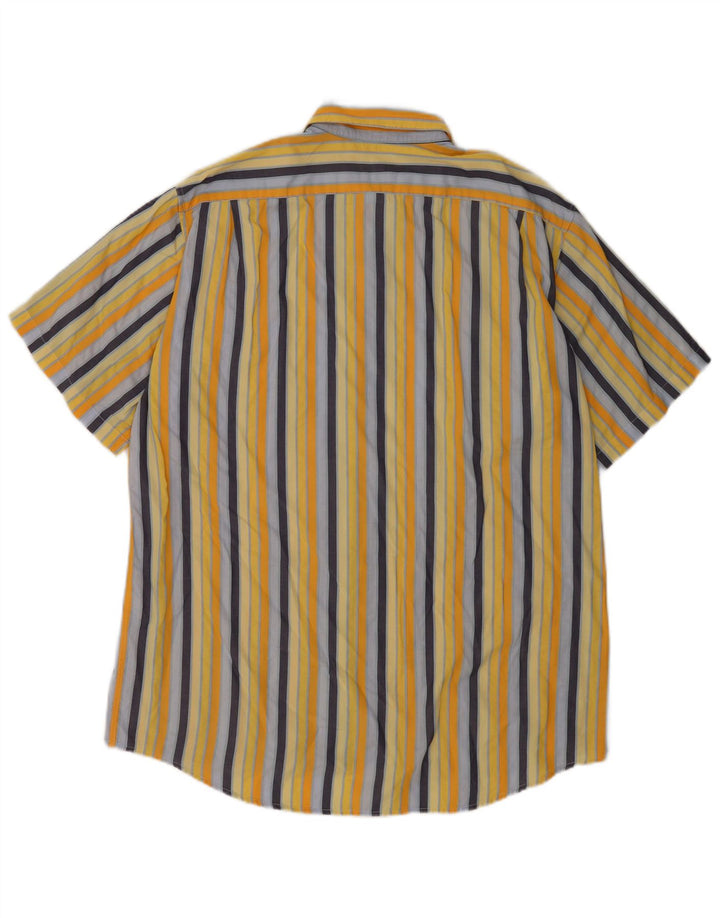 Lacoste Mens Short Sleeve Shirt Size 42 Large Multicoloured Striped Cotton
