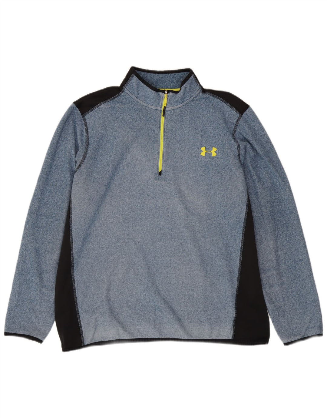 Under Armour Mens Zip Neck Sweatshirt Jumper XL Blue Colourblock Polyester