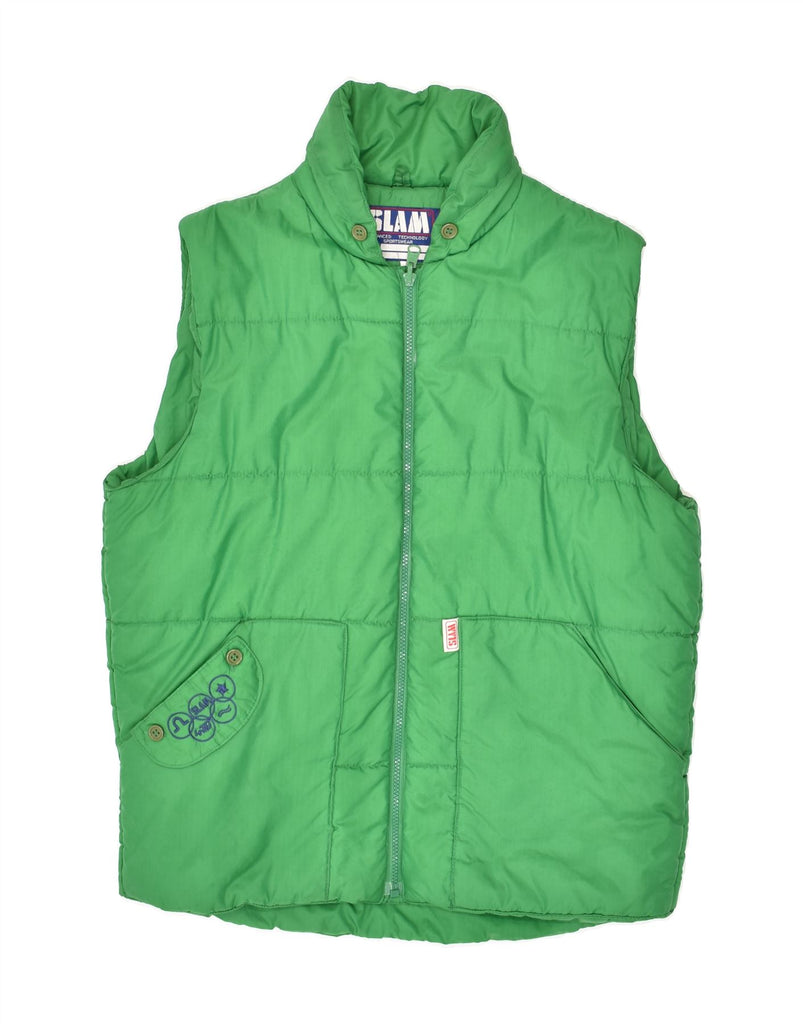 SLAM Womens Padded Gilet UK 14 Medium Green Polyester | Vintage Slam | Thrift | Second-Hand Slam | Used Clothing | Messina Hembry 