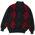 Sky & Eagle Mens Polo Neck Jumper Sweater Large Green Argyle/Diamond