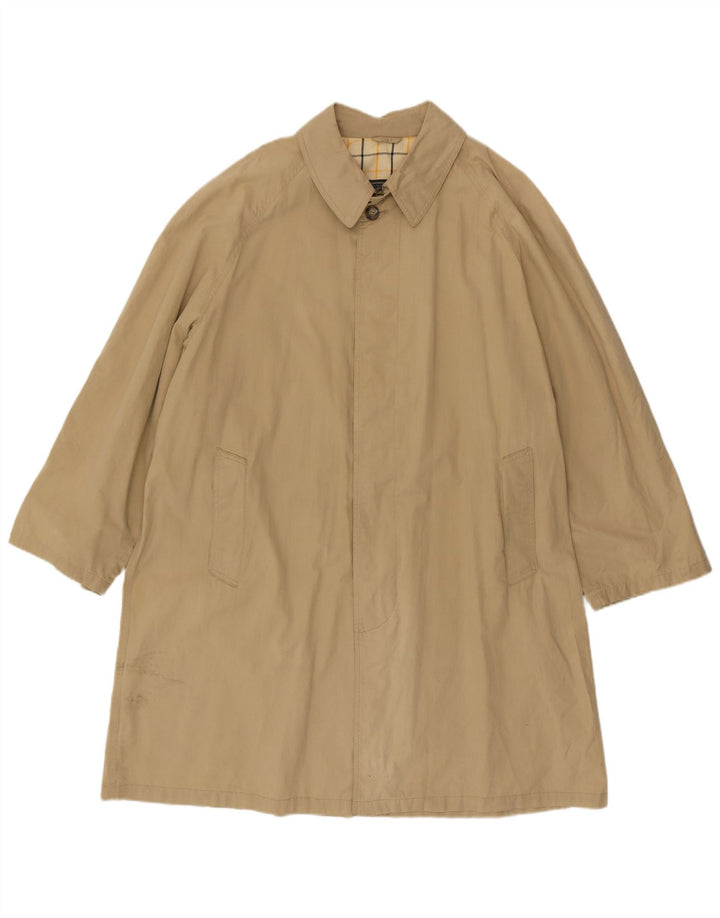 BOOGIE Mens Overcoat IT 50 Large Beige Cotton