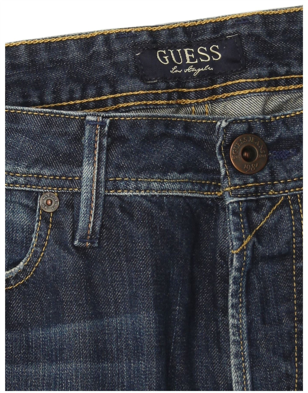 Guess Mens Rebel Regular Straight Jeans W34 L34 Blue