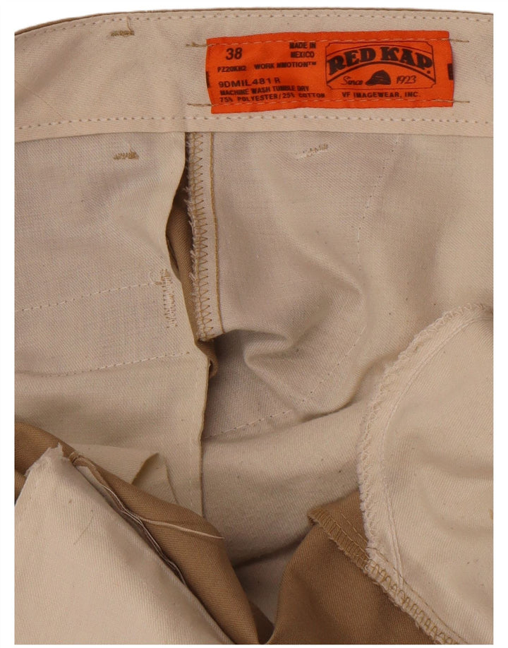 Red Kap Mens Straight Chino Trousers W38 L30 Beige Polyester
