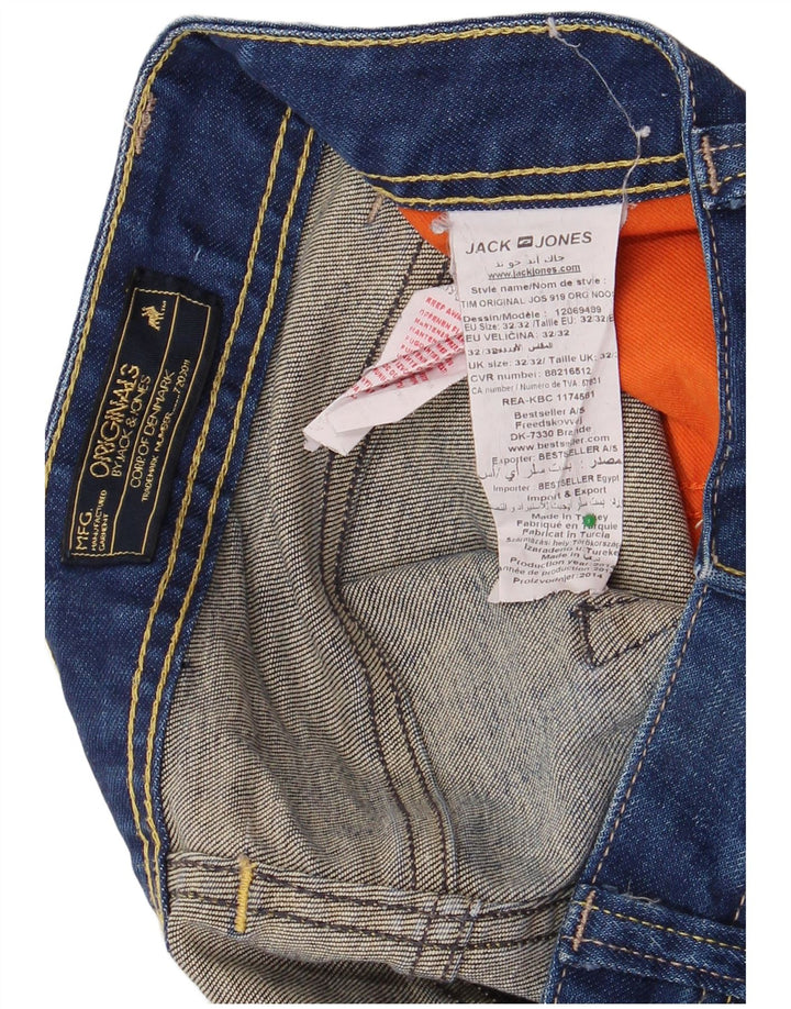 JACK & JONES Mens Slim Jeans W32 L32 Blue Cotton