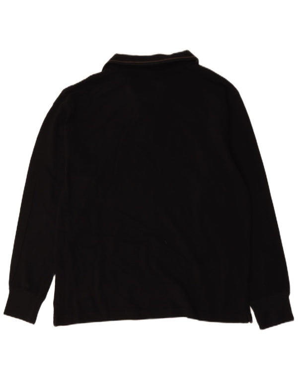 Charro Mens Long Sleeve Polo Shirt Large Black Cotton