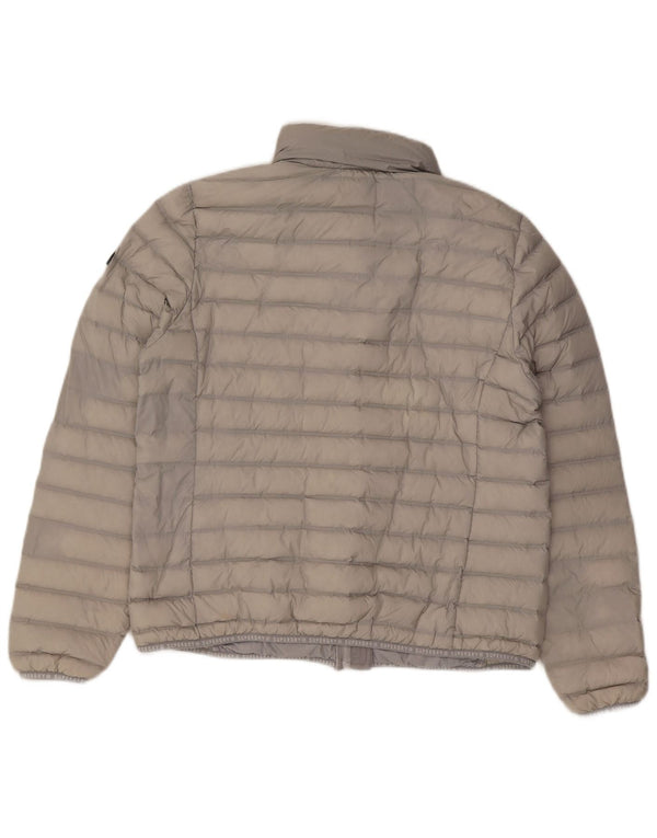Superdry Womens Hooded Padded Jacket UK 16 Large Grey Nylon