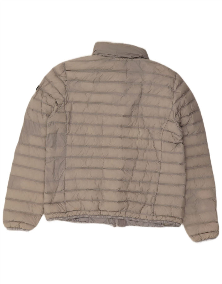 Superdry Womens Hooded Padded Jacket UK 16 Large Grey Nylon
