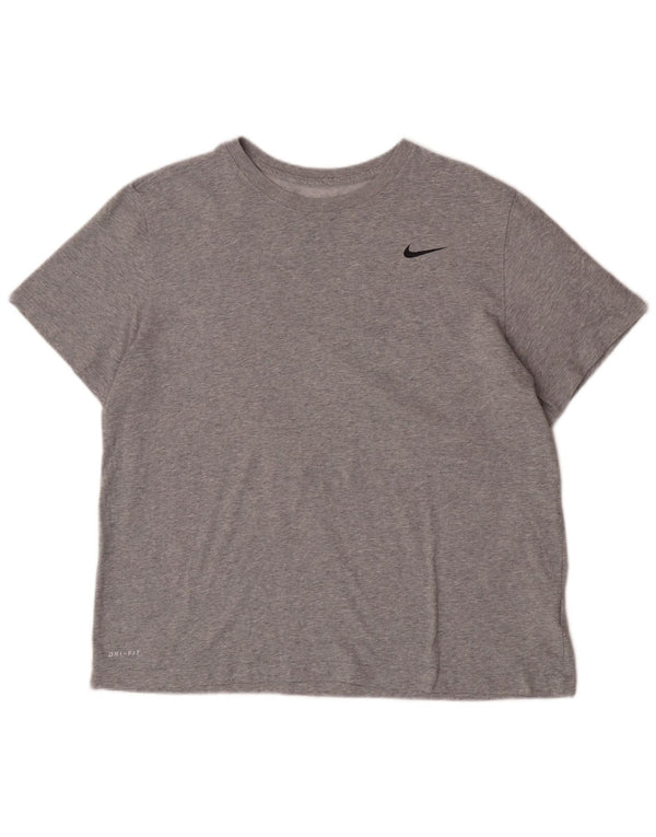 Nike Mens Dri Fit T-Shirt Top XL Grey Flecked Cotton