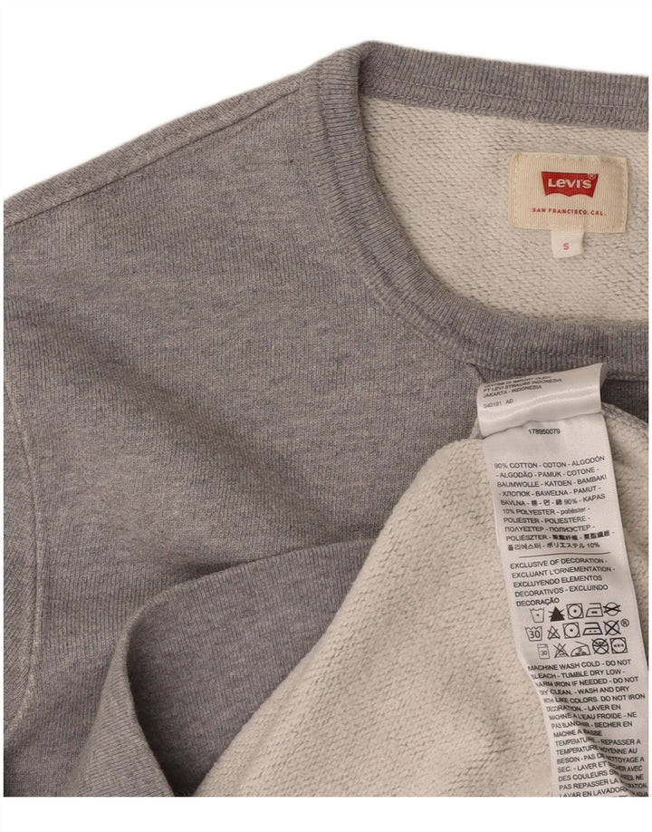 LEVI'S Mens Graphic Sweatshirt Jumper Small Grey Cotton