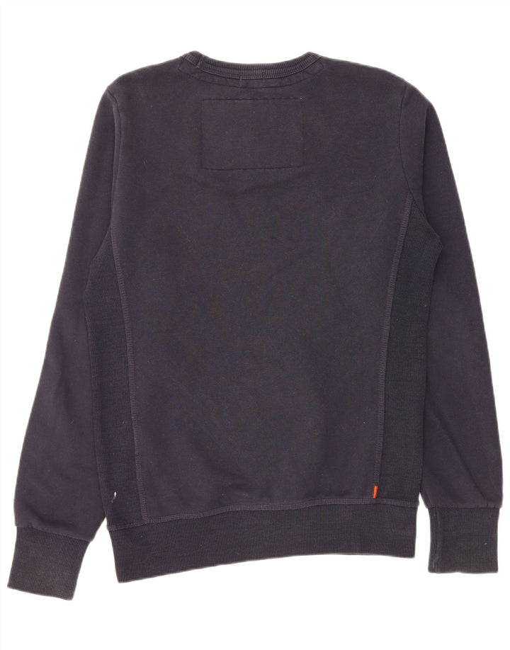 SUPERDRY Mens Sweatshirt Jumper Small Navy Blue Cotton
