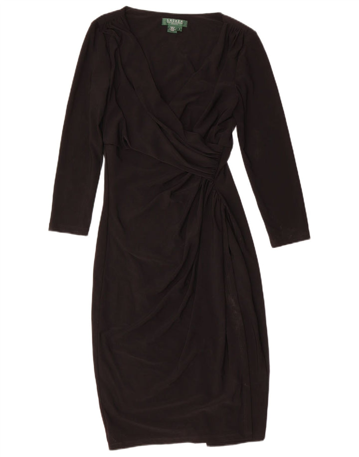 Ralph Lauren Womens 3/4 Sleeve Sheath Dress US 4 Small Black