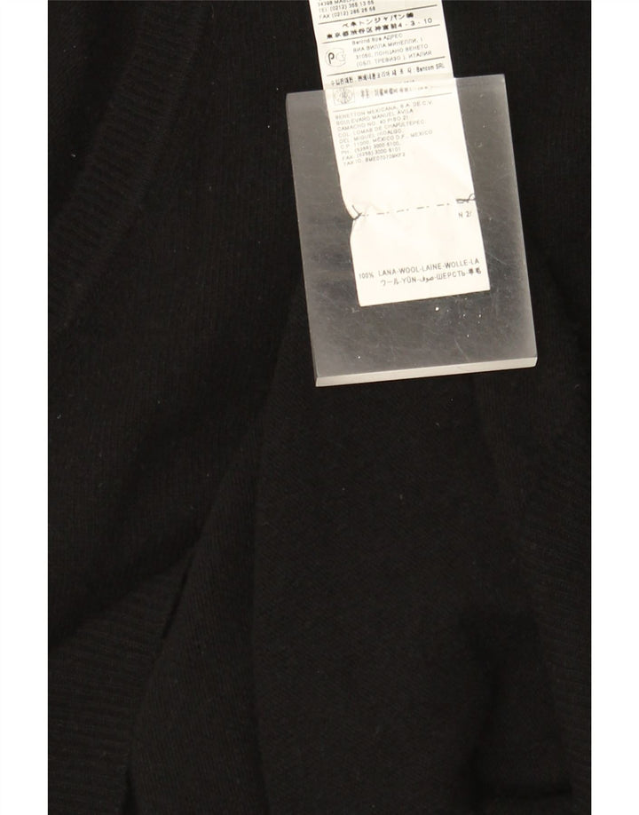 Benetton Mens Slim Fit Vest Tank Top XL Black Wool