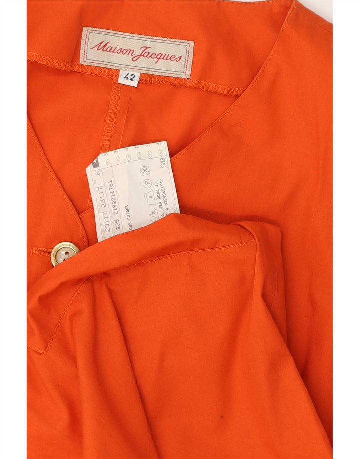 Maison Jacques Womens Shirt Dress IT 42 Medium Orange Cotton