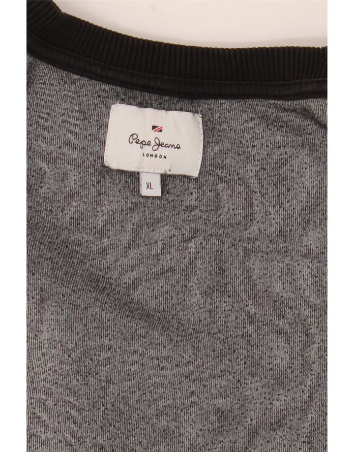 PEPE JEANS Womens Oversized Graphic Sweatshirt Jumper UK 18 XL Black