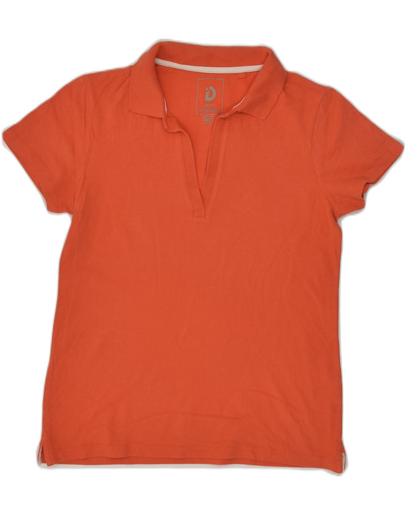 DACK'S Womens Polo Shirt UK 18 XL Orange Cotton | Vintage Dack's | Thrift | Second-Hand Dack's | Used Clothing | Messina Hembry 