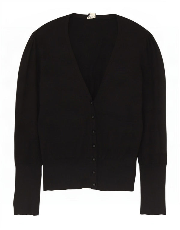 Oasis Womens Cardigan Sweater UK 14 Medium Black Cotton