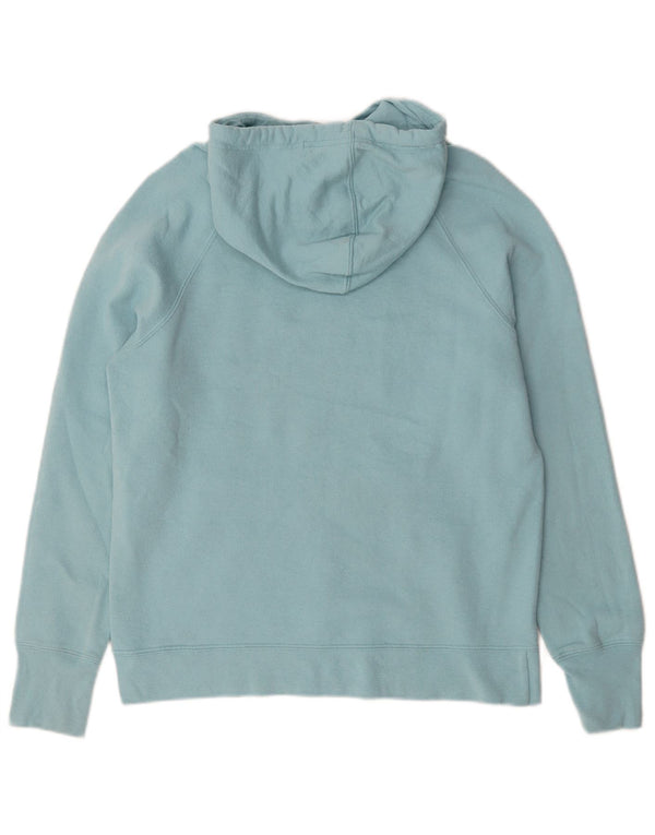 Champion Womens Graphic Hoodie Jumper UK 14 Medium Blue Cotton