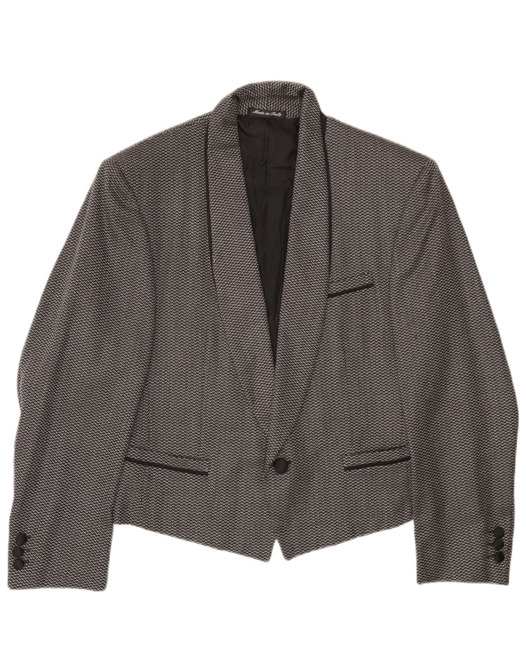 Pal Zileri Mens 1 Button Blazer Jacket IT 44 XS Black Spotted Wool