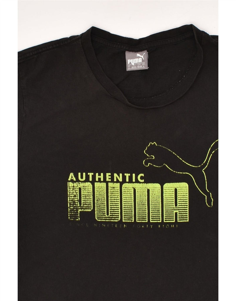 PUMA Mens Graphic T-Shirt Top Large Black Vintage Puma and Second-Hand Puma from Messina Hembry 