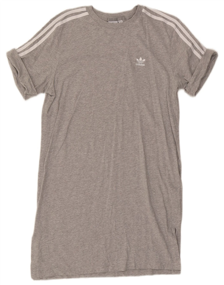 Adidas Womens T-Shirt Dress UK 12 Medium Grey