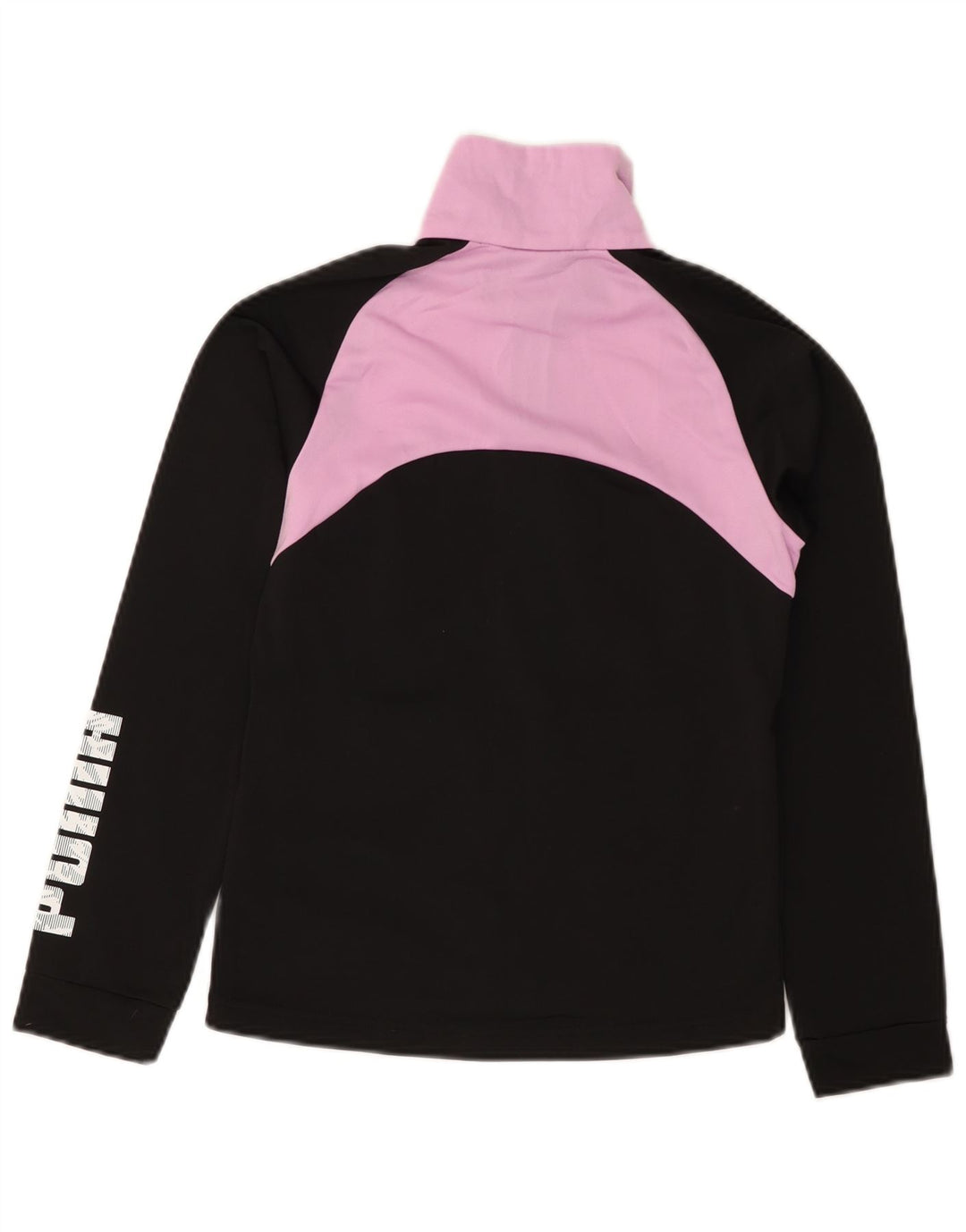 Puma Girls Graphic Tracksuit Top Jacket 11-12 Years Black Colourblock