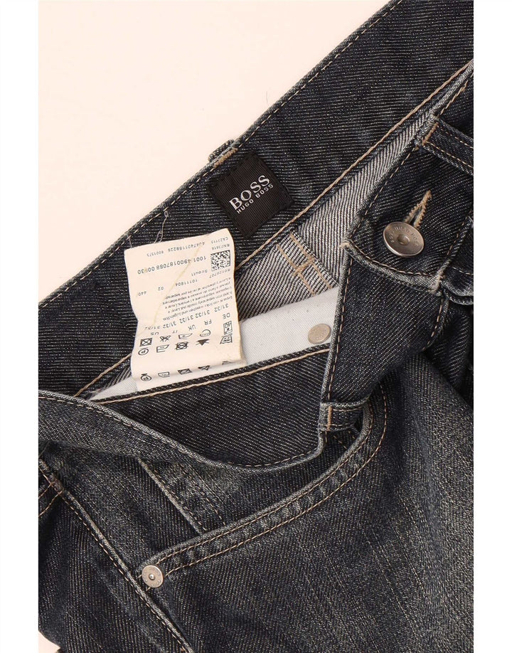 Hugo Boss Mens Straight Jeans W31 L32 Navy Blue Cotton