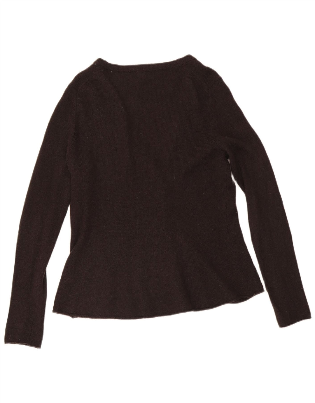 Hobbs Womens Cardigan Sweater UK 14 Medium Brown Lambswool