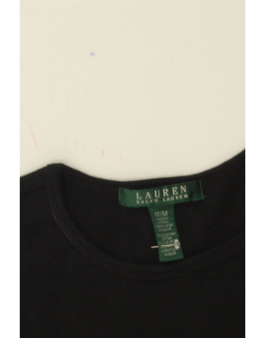 RALPH LAUREN Womens Top Long Sleeve UK 14 Medium Black Cotton Vintage Ralph Lauren and Second-Hand Ralph Lauren from Messina Hembry 