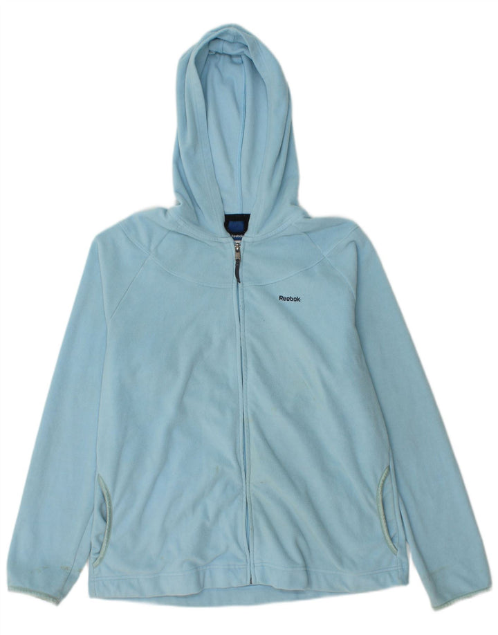 Reebok Womens Hooded Fleece Jacket UK 18 XL Blue Polyester