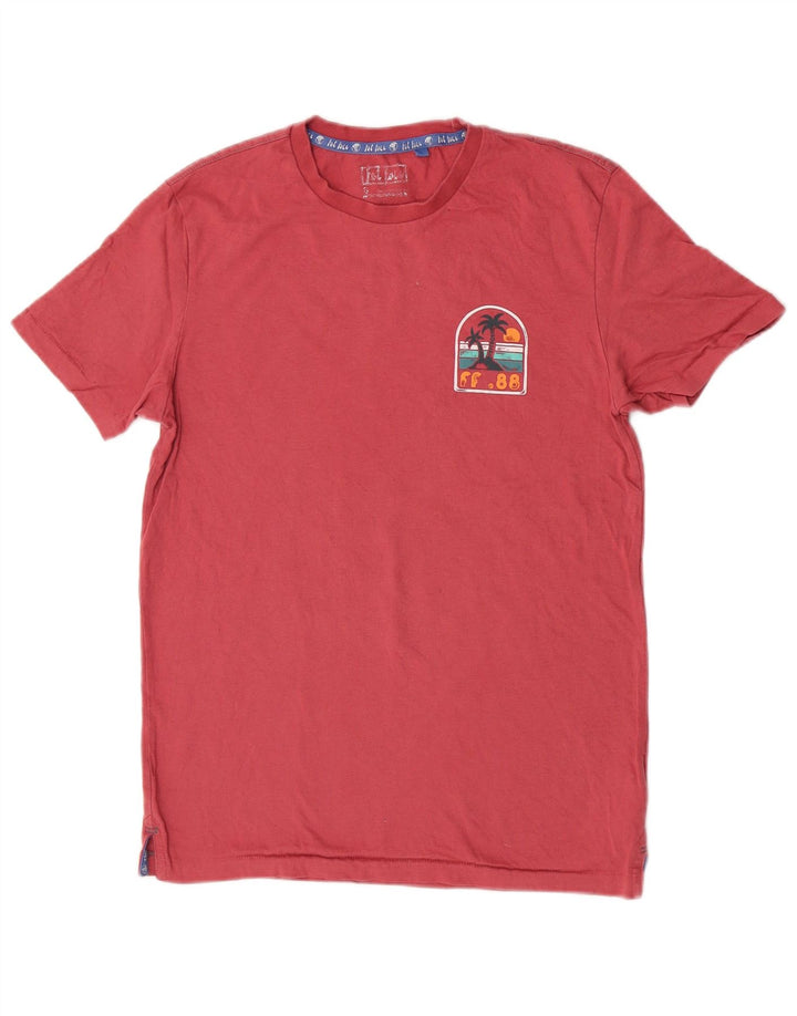 Fat Face Mens Graphic T-Shirt Top Small Pink Cotton Beach